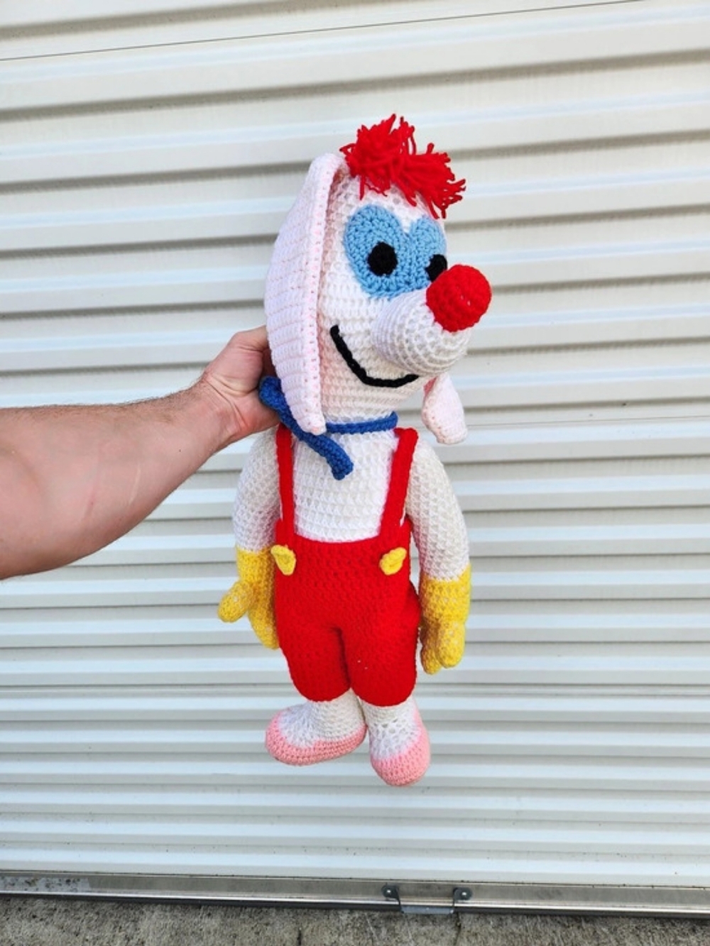Vintage Crocheted Roger Rabbit Plush